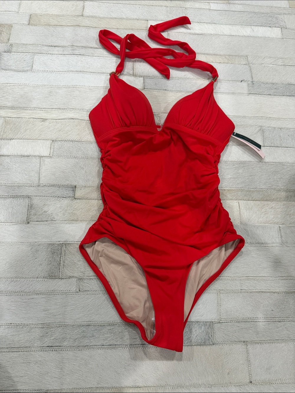 Victoria's Secret women’s  Red Halter One-Piece Swimsuit